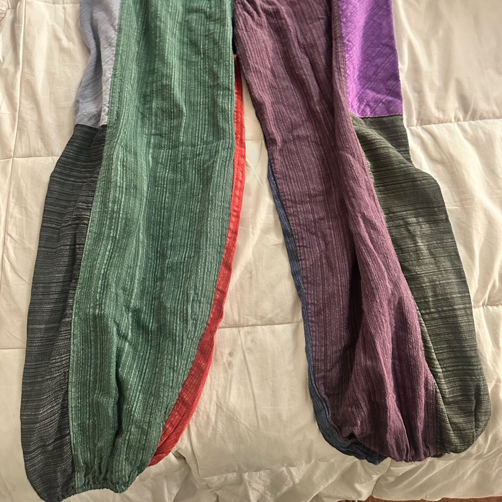 Multicolored Patchwork Harem Pants - image 3